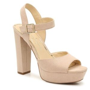 Nude Pink Platform Sandal Heels